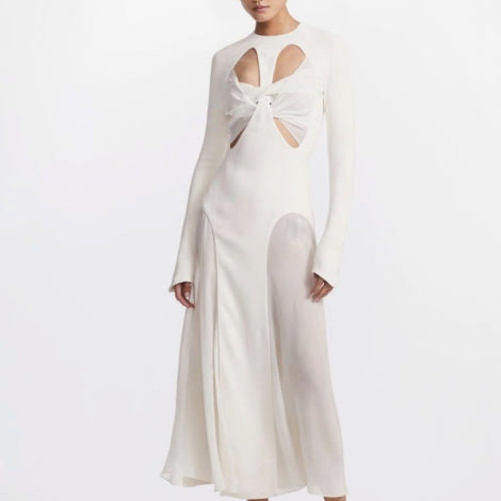 ISO Dion Lee White Split Godet Dress